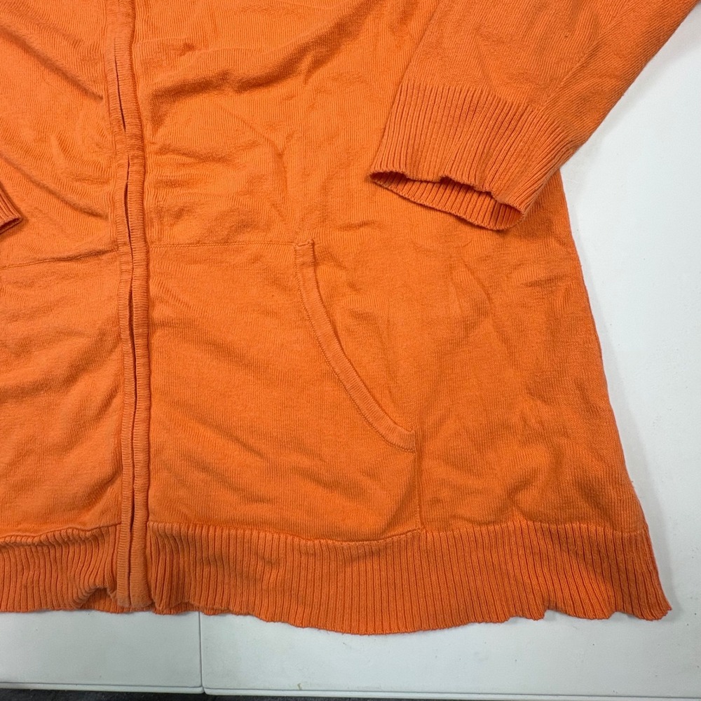 Lilly Pulitzer Orange 3/4 Sleeve Zip Hoodie Womens Large Coastal Preppy - Picture 2 of 8